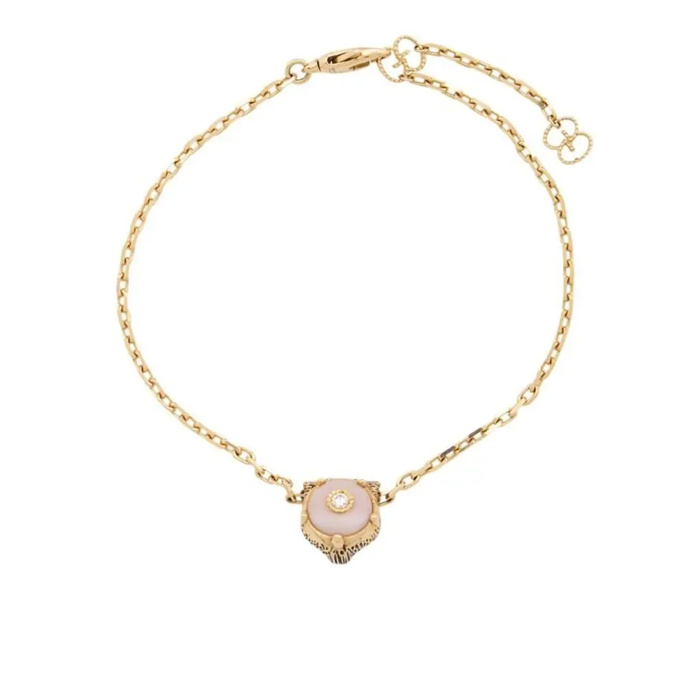 Gucci 18k Gold Diamond Onyx Le Marche Des Merveilles Feline Bracelet - Picture 6 of 6
